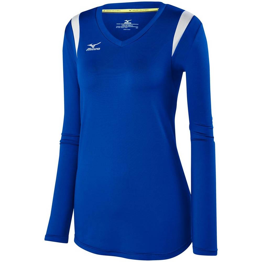 Jerseys Mizuno Balboa 5.0 Long Sleeve Mujer Azul Real/Plateadas Baratas JBIP-04756